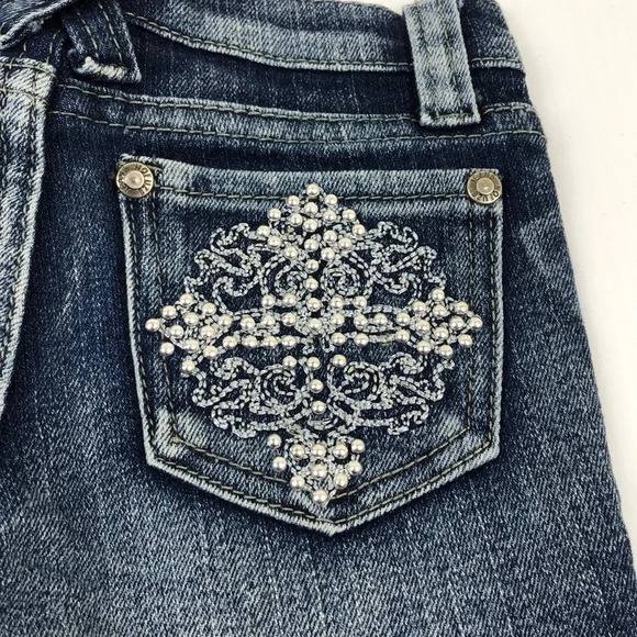 NOFUZE NWOT GIRLS JEAN DENIM BOTTOMS SHORTS CAPRIS PANTS SUMMER CASUAL SIZE 4 - Picture 3 of 7